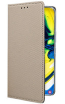 Кожен калъф тефтер и стойка Magnetic FLEXI Book Style за Samsung Galaxy A80 A805F златист 